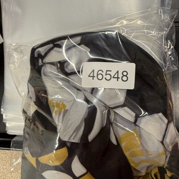 Alfani Blouse Women M Medium Black Floral V-Neck Long Sleeve Lined Casual - Picture 6 of 6